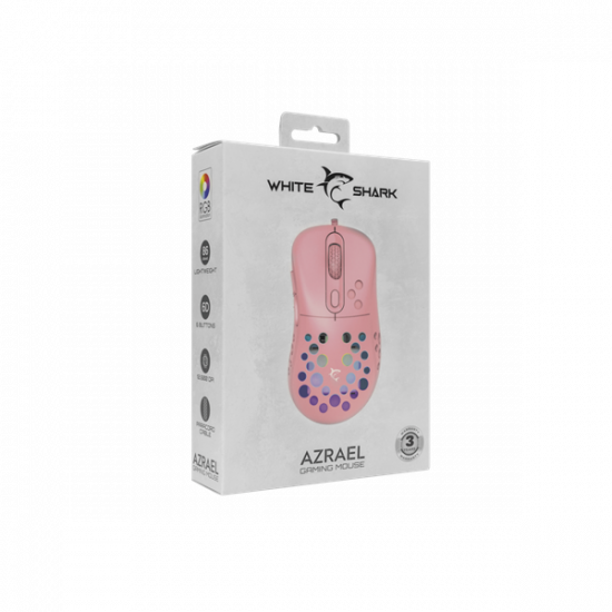WHITE SHARK AZRAEL-P, GM-5013P gamer egér,6D, pink, 7200 dpi, RGB