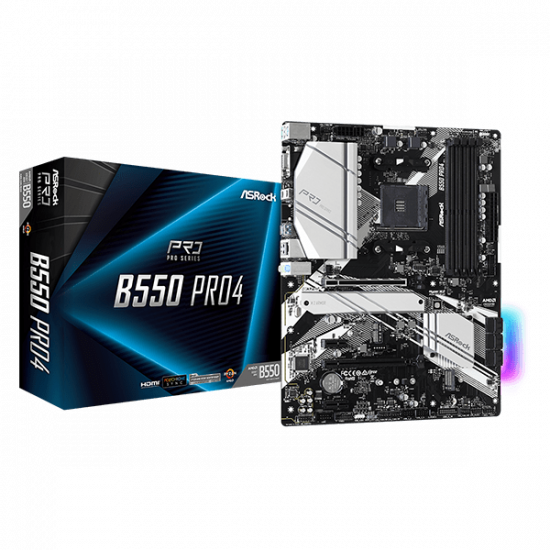 ASROCK Alaplap AM4 B550 PRO4 AMD B550, ATX