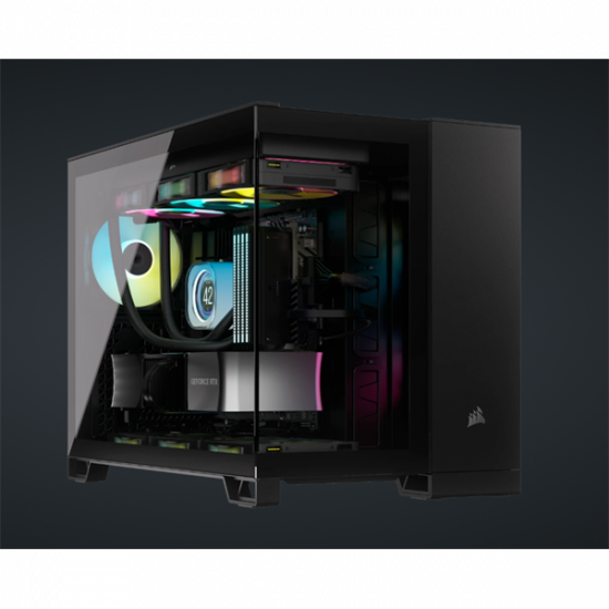 CORSAIR Ház 2500X, Tápegység nélkül, Edzett Üveg, fekete