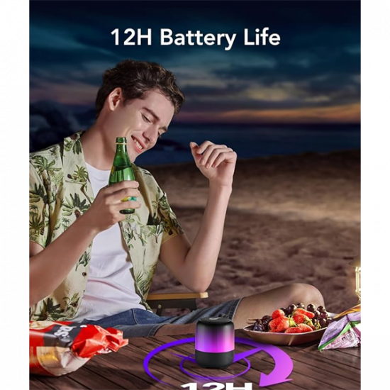 ANKER Bluetooth Hangszóró, Soundcore Glow MINI, 8W, vízálló, fekete -  A3136G11