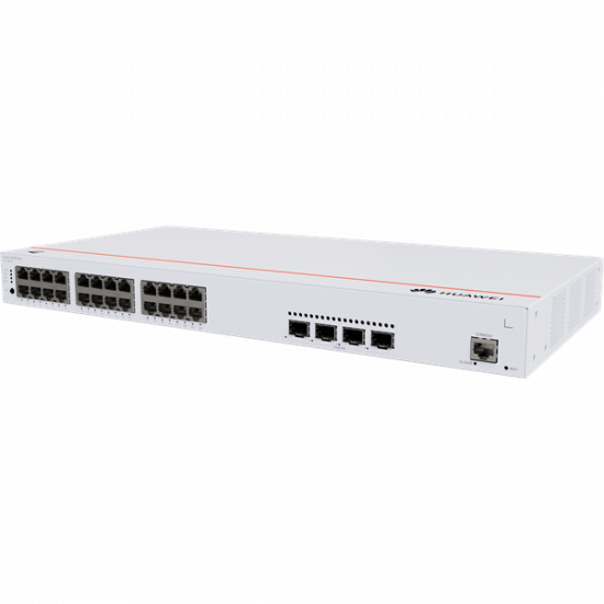 Huawei eKit Switch 24x1000Mbps (400W POE+) + 4x10GE (SFP+) + 1konzol port, iStack, Layer2+ managed, Rackes - S310-24P4X