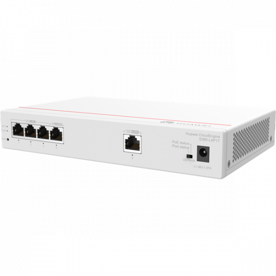 Huawei eKit Engine Gateway 1x1000Mbps (WAN) + 4x1000Mbps (50W POE+ LAN), Asztali - S380-L4P1T