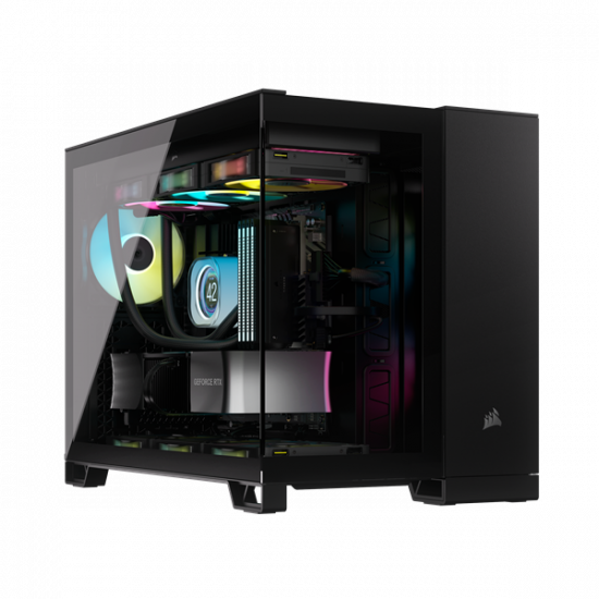 CORSAIR Ház iCUE LINK 2500X RGB, 2x RX120 RGB Ventilátor, Tápegység nélkül, Edzett Üveg, fekete