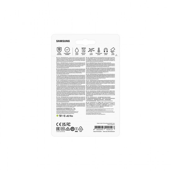 SAMSUNG Memóriakártya, EVO Plus microSD kártya (2021) 256GB, CLASS 10, UHS-1, U3, V30, A2, + Adapter, R160/W