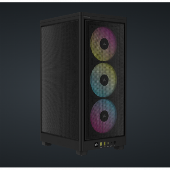 CORSAIR Ház 2000D RGB AIRFLOW Mini-ITX, 3xAF120 RGB SLIM Ventillátorral, SFX Tápegység nélkül, Edzett Üveg, fekete