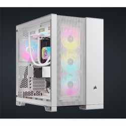 CORSAIR Ház 6500D AIRFLOW Dual Chamber, Tápegység nélkül, Edzett Üveg, fehér