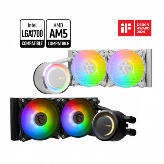 MSI CPU hűtő Coreliquid E240 2xARGB (vízhűtés), Univerzális