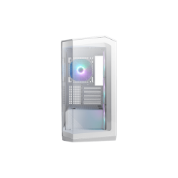 MSI Ház Micro ATX PANO M100R PZ WHITE, 4xARGB ventilátor, Tápegység nélkül, üvegfalú, fehér