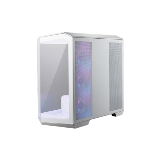 MSI Ház Micro ATX PANO M100R PZ WHITE, 4xARGB ventilátor, Tápegység nélkül, üvegfalú, fehér