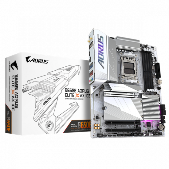 GIGABYTE Alaplap AM5 B650E AORUS ELITE X AX ICE AMD B650, ATX