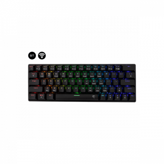 WHITE SHARK W029932 Premium KAIKEN-B/R-US vezeték nélküli mech. gamer billentyűzet, 63 piros kapcs. fekete (angol)