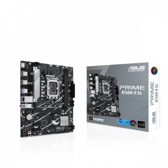 ASUS Alaplap S1700 PRIME B760M-R D4 INTEL B760, mATX