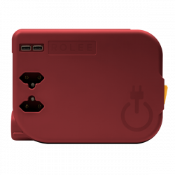 ROLEE M automata hosszabbító, 2db földeletlen aljzat + 2db USB aljzat, 4m, Oxidvörös