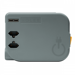 ROLEE M automata hosszabbító, 2db földeletlen aljzat + 2db USB aljzat, 4m, Grafitszürke