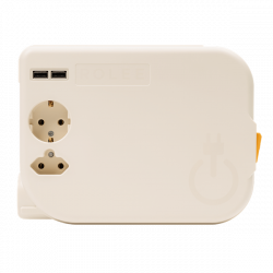 ROLEE L automata hosszabbító, 1db földelt + 1db földeletlen + 2db USB aljzat, 3,5m, Gyöngyfehér