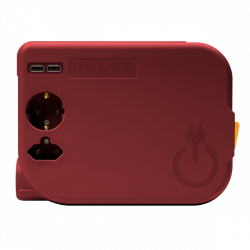 ROLEE L automata hosszabbító, 1db földelt + 1db földeletlen + 2db USB aljzat, 3,5m, Oxidvörös