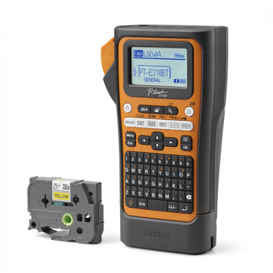 BROTHER Címkéző PTE310BTVP, QWERTY billentyűzet, TZe szalag: 3,5-24mm, tölthető akku, hordtáskával, tze szalag )