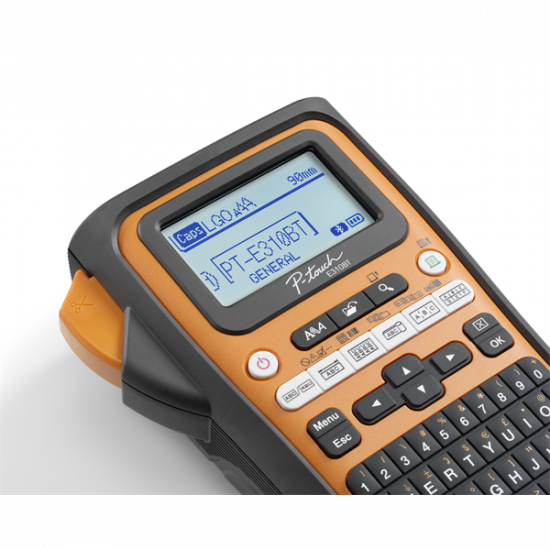 BROTHER Címkéző PTE310BTVP, QWERTY billentyűzet, TZe szalag: 3,5-24mm, tölthető akku, hordtáskával, tze szalag )