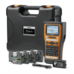 BROTHER Címkéző PT-E560BTSP, QWERTY billentyűzet, TZe szalag: 3,5-24mm, (tölthető akku, hordtáska, TZE szalag készlet)