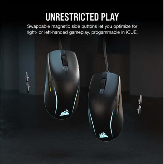 CORSAIR Vezetékes Egér Gaming, M75 RGB, Ultra-könnyű, RGB Világítás, 26000dpi, fekete