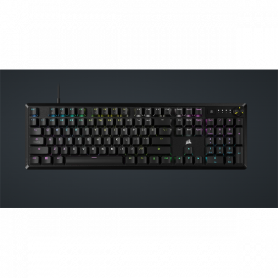 CORSAIR Vezetékes Billentyűzet Gaming, K70 CORE RGB, Mechanikus, MLX Red switch, 104 gombos, US, fekete