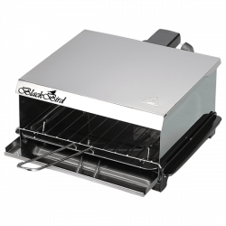 BLACKBIRD BH1552 retro szendvicssütő, beltéri és kültéri használatra, olajleeresztő, 800W, szétszedhető