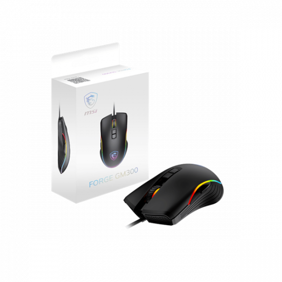 MSI ACCY FORGE GM300 Optical GAMING Wired Mouse, 7200dpi, Black