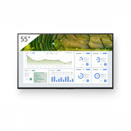 SONY Bravia 24/7 FW-55BZ30L 55" professzionális LCD kijelző, Android TV, 3840x2160, 16:9, 440 cd/m2, 4xHDMI/2xUSB/WIFI