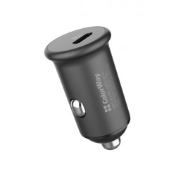 COLORWAY Autós töltő, CW-CHA028PD-GR, 1USB (Power Delivery Port USB Type-C (20W) szürke