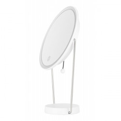 HUMANAS ML01 kerek akkumulátoros sminktükör, LED, 1200 mAh, 20 cm átmérő, 180°, falra is szerehető