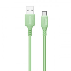 COLORWAY Kábel, USB to Type-C cable (soft silicone) 2.4A 1m green (CW-CBUC042-GR)