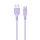 COLORWAY Kábel, USB to Type-C cable (soft silicone) 2.4A 1m lila (CW-CBUC044-PU)