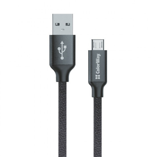 COLORWAY Kábel, USB MicroUSB 1m 2.1A black (CW-CBUM002-BK)