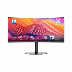 MSI Monitor Business Modern MD342CQP Ívelt 34" QHD, 3440x1440, 100Hz VA 21:9, 3000:1 CR, 300cd/m2, 4 ms, HDMI, DP, Black