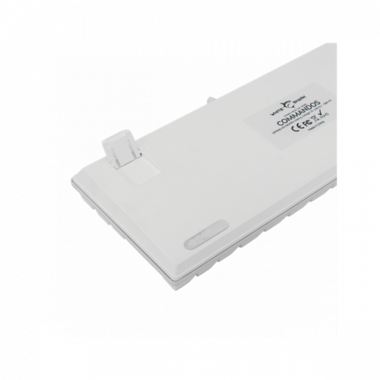 WHITE SHARK WS GK-2106W/BL-HU COMMANDOS fehér mechanikus billentyűzet, magyar, 88 kék gomb