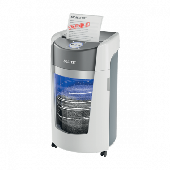 LEITZ IQ OptiMax Office P5 iratmegsemmisítő, 35L, fehér