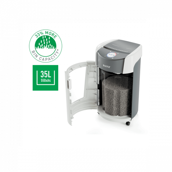 LEITZ IQ OptiMax Office P5 iratmegsemmisítő, 35L, fehér