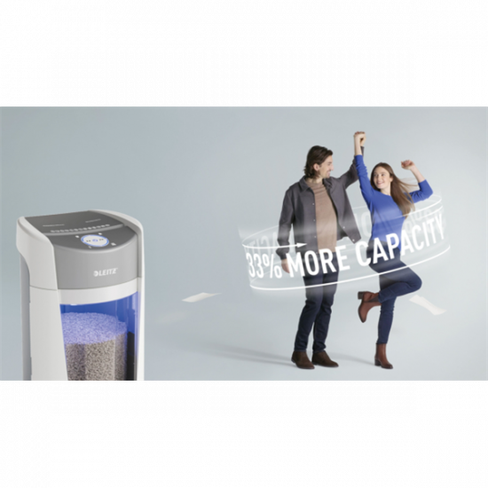 LEITZ IQ OptiMax Office P5 iratmegsemmisítő, 35L, fehér