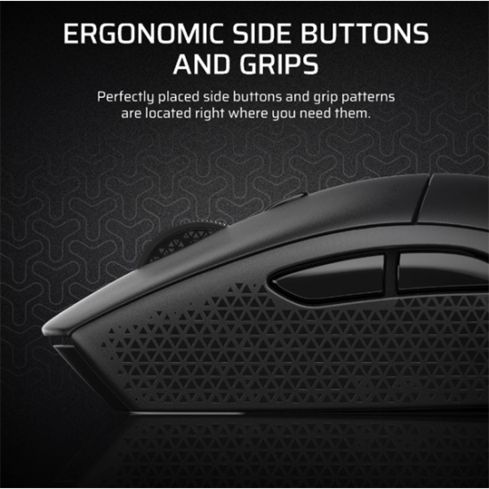 CORSAIR Vezeték Nélküli Egér Gaming, M55 Lightwight, 6 programozható gomb, Ultra-könnyű, 16000dpi, fekete