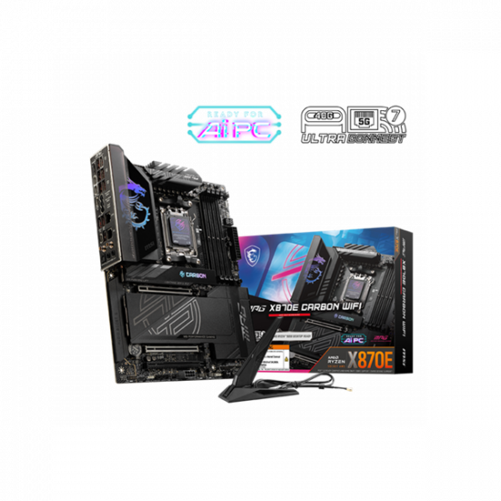MSI Alaplap AM5 MPG X870E CARBON WIFI AMD X870, ATX