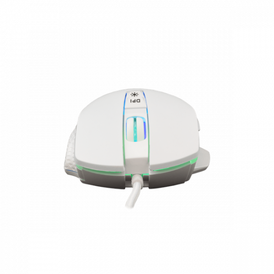 WHITE SHARK WS GM-5009W GARETH-W gamer egér, vezetékes, fehér, 6400 Dpi, 7D, RG