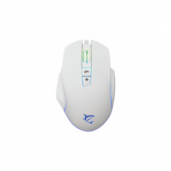 WHITE SHARK WS GM-5009W GARETH-W gamer egér, vezetékes, fehér, 6400 Dpi, 7D, RG