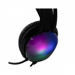 WHITE SHARK PEACOCK-B, GH-2444B, gamer fejhallgató, RGB, fekete, (3.5 Jack+USB)