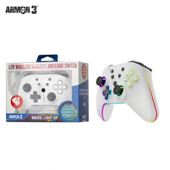 ARMOR3 NURIVAL Nintendo Switch/OLED Kiegészítő Vezeték Nélküli "Hall Effect" Stick kontroller, Fehér