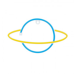 FOREVER LIGHT Neon LED dekorációs lámpa SATURN,  ki/be kapcsoló, USB vagy 3xAA 1,5V, 2m kábel,