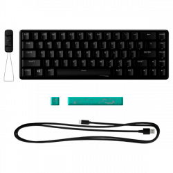 HP HYPERX vezetékes mechanikus gaming billentyűzet Alloy Origins 65 RGB türkiz switch - amerikai lokalizáció