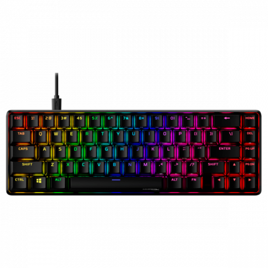HP HYPERX vezetékes mechanikus gaming billentyűzet Alloy Origins 65 RGB türkiz switch - amerikai lokalizáció