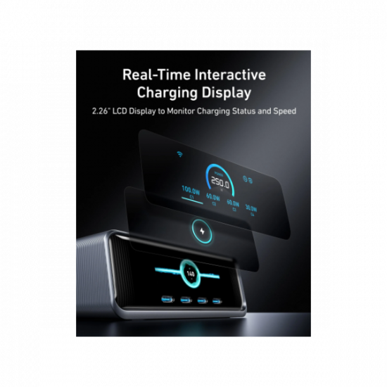 ANKER Hálózati Töltő, Prime Charger GaNPrime, 6 portos, 250W, 4xUSB-C, 2xUSB-A, EU, fekete - A2345341