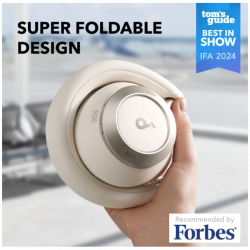 ANKER Vezeték Nélküli Fejhallgató, Soundcore Space One Pro, Összecsukható, Aktív Zajszűrő, cream white - A3062G21