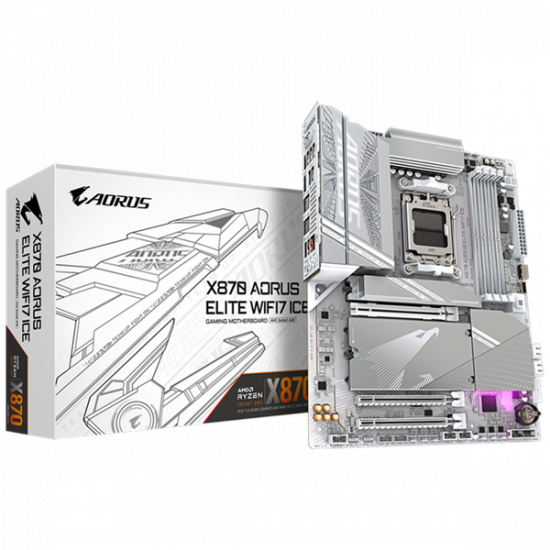GIGABYTE Alaplap AM5 X870 AORUS ELITE WIFI7 ICE AMD X870, ATX